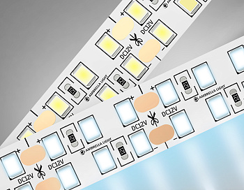 Светодиодная лента двухрядная GS1703 2835 240Led/ 24W m/ 12V IP20 6500K/ 5000*10*1.2mm/ кратность резки 25mm (2 конт.) Ambrella Light