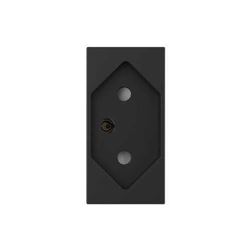 Розетка электрическая 1/2 с заземлением 13A, цвет черный (механизм) Livolo фото 2