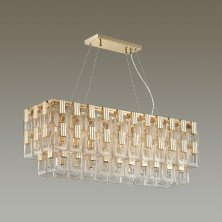 Люстра E14 10*40W BUCKLE золотой/стекло ODEON LIGHT