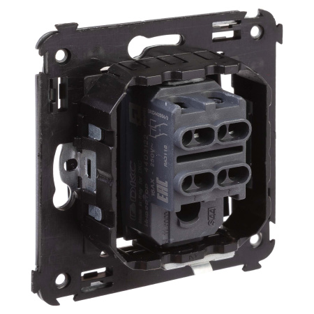 Перекрестный переключатель одноклавишный в стену, "Avanti", "Черный квадрат" DKC