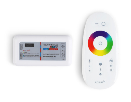 Контроллер для св/д лент RGB/RGBW с упр.бел.света с сенс. ПДУ 2.4G RGB 18A 12V 216W/24V 432W/RGBW 24A 12V 288W/24V 576W GS11451 (AAA) Ambrella Light