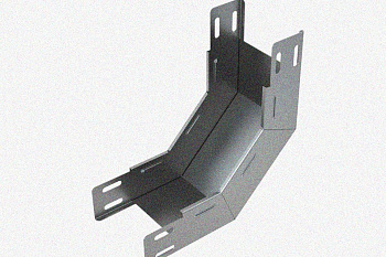 Лоток замковый глухой КПЗГ 200х100-45 УТ1,5 для поворота трассы вверх на 45, горячее цинкование, S1,5