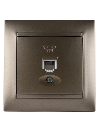 Розетка телефонная RJ11 бронза "Лама" TDM Розетка телефонная RJ11 бронза "Лама" TDM