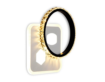 Настенный светодиодный светильник с хрусталем FA230 WH/BK белый/черный LED 3000K/4200K/6400K 28W 210*210*50 Ambrella Light