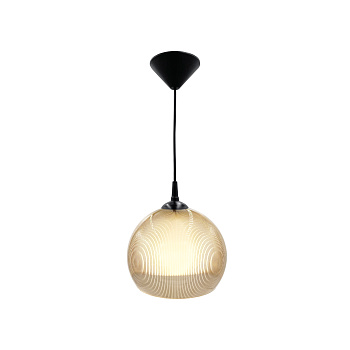 16-62 (НСБ 12-60-259) Светильник декоративный, подвесной, двойной плафон, 230В/50Гц, 1хЕ27, мах60Вт, ø250, ø200 х900мм, IP20, полистирол, дымчатый, кр