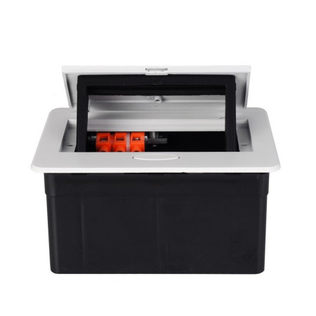 Выдвижной горизонтальный модуль RocketSocket в столешницу для розеток Livolo 2 поста, белый