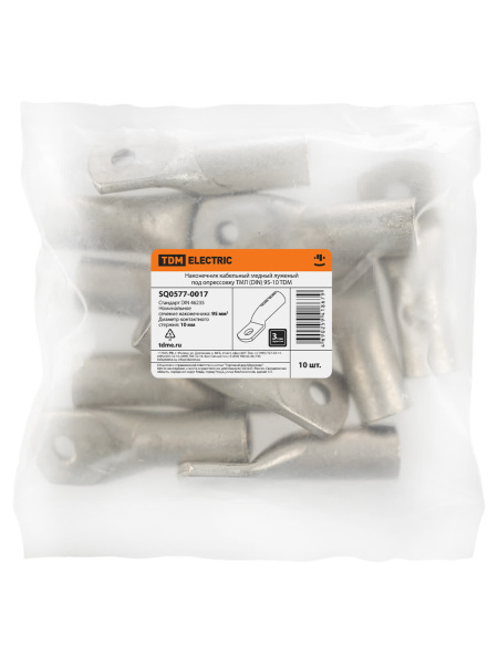 Наконечник кабельный медный луженый под опрессовку ТМЛ (DIN) 95-10 TDM