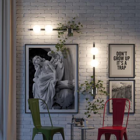 Настенный св-к E14 2*40W 220V FLOWER черный/белый ODEON LIGHT