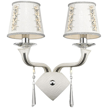 Бра Белый/Белый, Прозрачный E14 2*40Вт WE392.02.001 WERTMARK