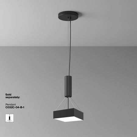 Потолочный светильник LED 24Вт Черный IP20 Ceiling & Wall C032CL-24W4K-SQ-B Technical Maytoni