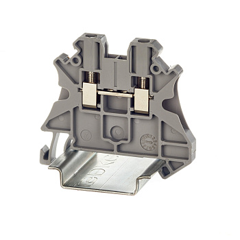 Клемма проходная, винтовой зажим, 2 точки подключения, 2.5 кв.мм, серая DKC