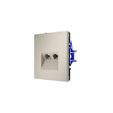 Розетка компьютерная встраиваемая Voltum S70 двойная RJ45+RJ45 КАТ.6, (кашемир)