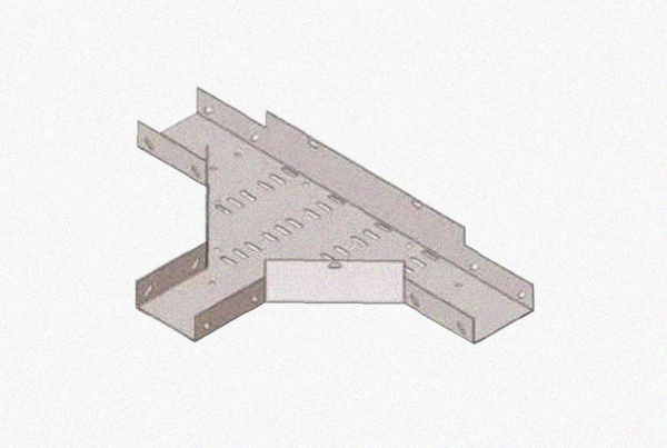 Лоток тройниковый замковый перфорированный ОТЗ 600х65 УХЛ1, горячее цинкование, S1,5