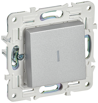 SKANDY Выключатель 1-клавишный с индикацией 10А SK-V07S серебряный IEK