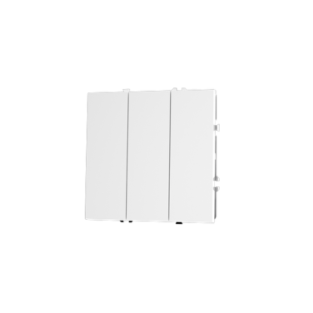 Выключатель встраиваемый Voltum S70 трехклавишный 10А, (белый глянцевый)