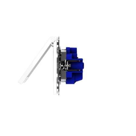 Розетка встраиваемая Voltum S70 с заземлением, защитными шторками и крышкой 16А, (белый глянцевый)