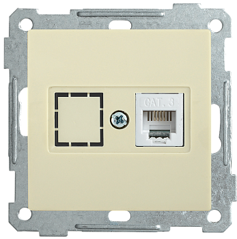 Розетка телефонная РТ12-1-Б RJ12 BOLERO кремовый IEK