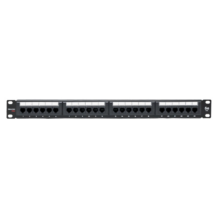 Патч-панель TERACOM PRO 19'' Cat,5E 1U неэкранированная UTP 24 порта RJ-45 Dual IDC EKF