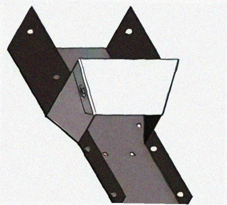Лоток переходной замковый ЛПЗ 400х65-150х65 УХЛ1, оцинкованный лист, S1,5