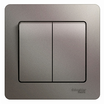 GLOSSA  Выключатель СУ 2-кл в сборе  10А платина IP20 Schneider Electric