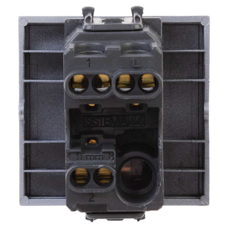 Переключатель одноклавишный модульный, "Avanti", "Закаленная сталь", 2модуля DKC