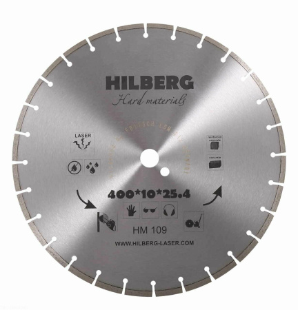 Диск алмазный отрезной 400*25,4*12 Hard Materials Лазер HM109 Hilberg
