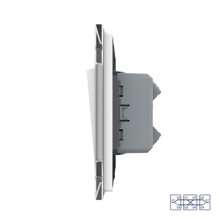 Одноклавишный перекрестный механический выключатель 1 пост, цвет белый Livolo