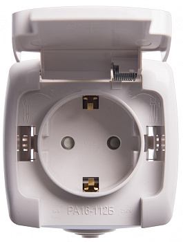 РОНДО Розетка ОУ 1-м.с зазем.со шторками 16А белый IP44 Schneider Electric