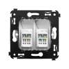 Компьютерная розетка RJ-45 в стену, кат.5e двойная, "Avanti", "Белое облако" DKC