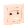 Валенсия Розетка компьютерная RJ-45 2-местная кремовая EKF