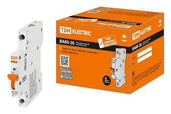 Выключатель автоматический ВА МОД ВА60-26-14 1П 25А 4,5кА С компакт TDM