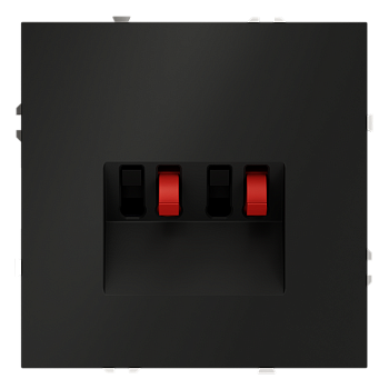 Розетка акустическая встраиваемая Voltum S70 4-местная, (черный матовый)