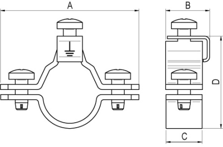 Хомут заземления для труб 32 мм (1"), оцинкованная сталь DKC