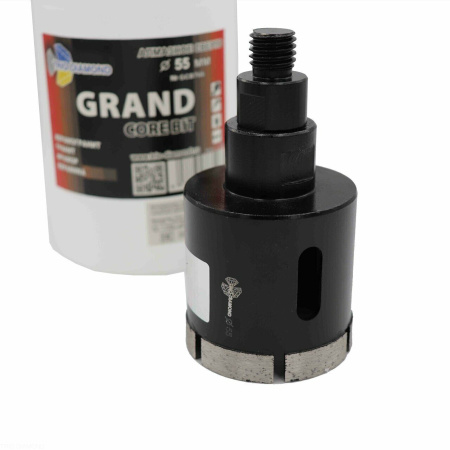 Коронка алмазная по керамограниту 55 мм Серебряная пайка GCB766 Trio-Diamond