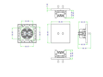 Donel N96 Переключатель на 2 тумблера, Каплевидный, 10AX 250V, Бронза, серия DT