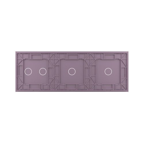 Панель для трех сенсорных выключателей, 4 клавиши (1+1+2), цвет розовый, стекло Livolo фото 4