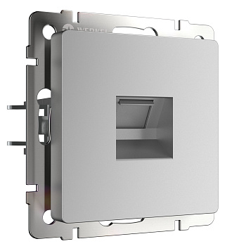 Телефонная розетка RJ-11 (серебряный) СУ IP20 Werkel Телефонная розетка RJ-11 (серебряный) СУ IP20 Werkel