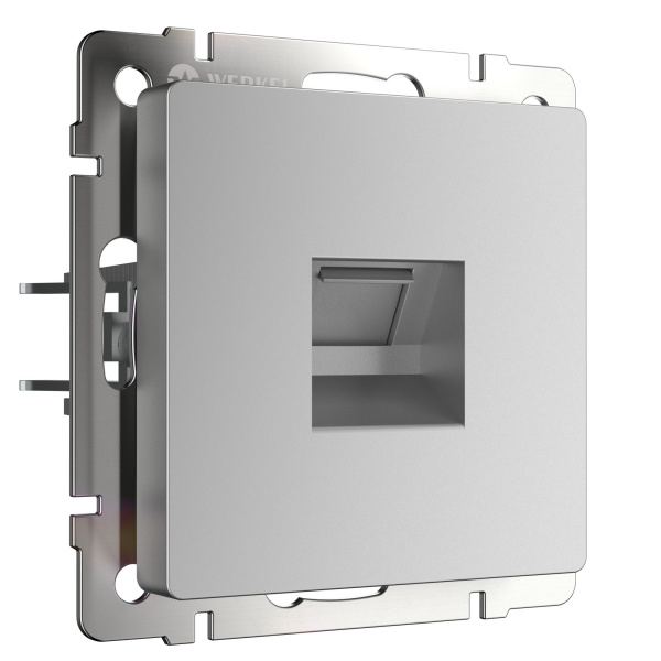 Телефонная розетка RJ-11 (серебряный) СУ IP20 Werkel Телефонная розетка RJ-11 (серебряный) СУ IP20 Werkel