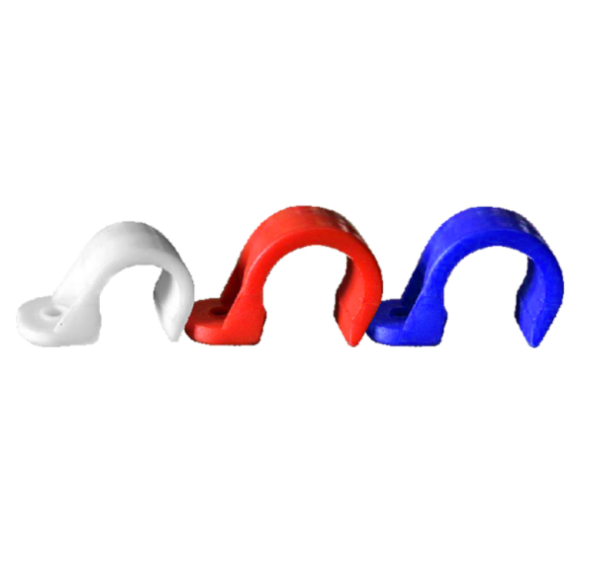 Крепеж-скоба (20 мм, белый, одностороняя, 100 шт/уп) для сантехнических труб для монтажных пистолетов FEDAST