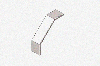 Крышка лотка замкового КЛСЗ 80х80-90 УТ1,5 для поворота трассы вниз на 90, оцинкованный лист, S1,0