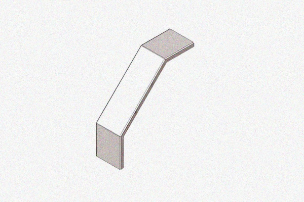 Крышка лотка замкового КЛСЗ 80х80-90 УТ1,5 для поворота трассы вниз на 90, оцинкованный лист, S1,0