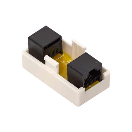 Адаптер проходной TERACOM Cat,5E неэкранированный RJ45-RJ45 белый EKF
