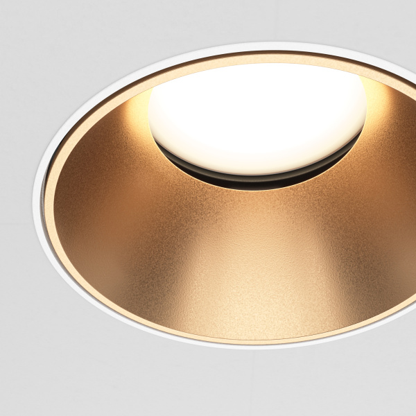 Встраиваемый светильник 1*GU10 10Вт Белый и Матовое золото IP20 Downlight DL051-U-2WMG Technical Maytoni