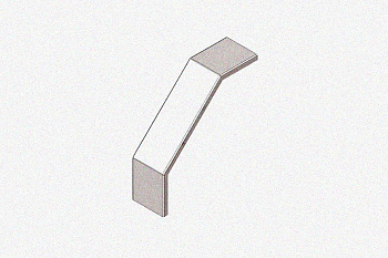 Крышка лотка замкового КЛСЗ 300х100-90 УТ1,5 для поворота трассы вниз на 90, оцинкованный лист, S0,8