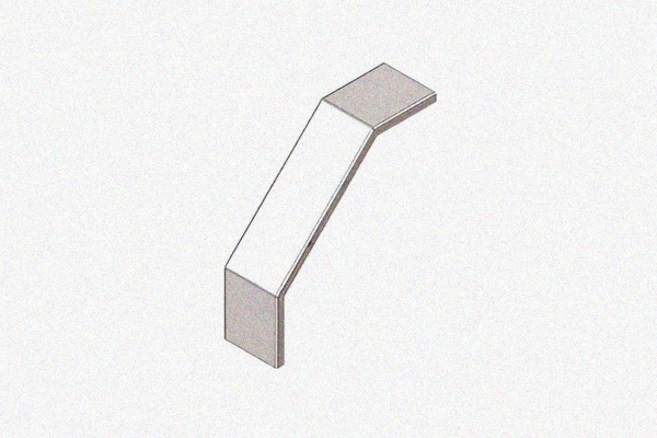 Крышка лотка замкового КЛСЗ 300х100-90 УТ1,5 для поворота трассы вниз на 90, оцинкованный лист, S0,8