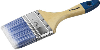 Кисть плоская "АКВА-МАСТЕР", искусственная щетина, деревянная ручка, 75мм ЗУБР