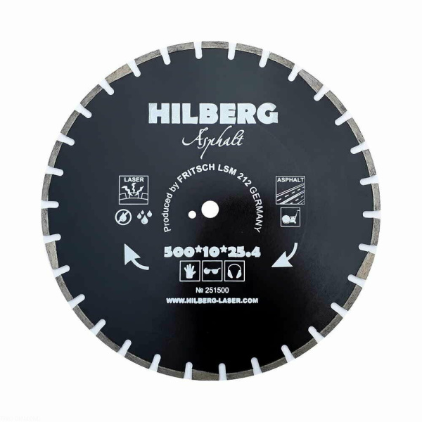 Диск алмазный отрезной 500*25,4*12 Hard Materials Лазер асфальт HM311 Hilberg