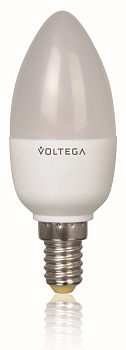 Лампа светодиодная свеча E14 2800K 450lm Voltega