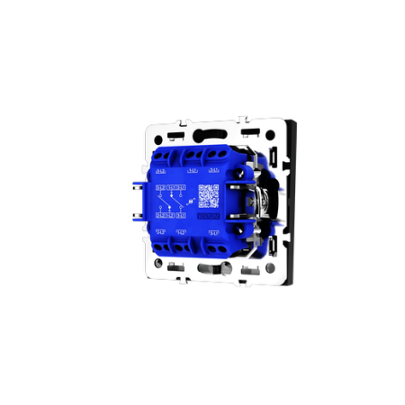 Проходной переключатель встраиваемый Voltum S70 двухклавишный с подсветкой 10А, (черный матовый)