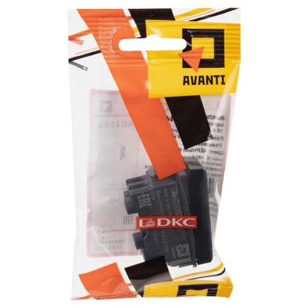 Выключатель модульный, "Avanti", "Черный квадрат", 1 модуль DKC